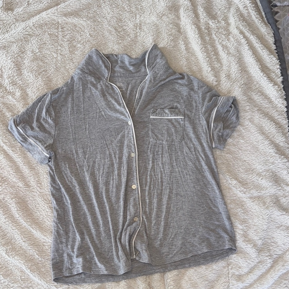 Gray Button-Up PJ top